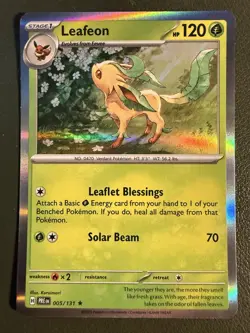 Pokemon TCG Leafeon 5/131 Prismatic Evolutions SV8.5 Holo NM - Image 1