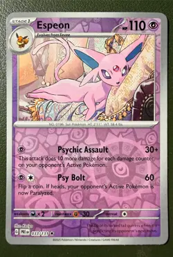 Pokemon TCG Espeon 33/131 Prismatic Evolutions SV8.5 Reverse Holo NM - Image 1