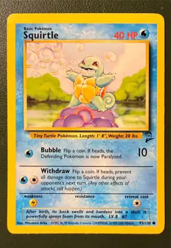 Pokemon TCG Squirtle 93/130 Base Set 2 BASE4 LP - Image 1