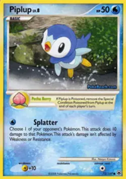 Hero Deal, English - 1 x Pokemon Piplup - 72/100 - Common Majestic Dawn - Image 1