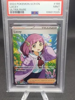 Pokemon Lacey PSA 9 Sv07: Stellar Crown 166/142 Ultra Rare Holo Trainer - Image 1