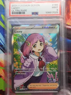 Pokemon Lacey PSA 9 Sv07: Stellar Crown 166/142 Ultra Rare Holo Trainer - Image 3