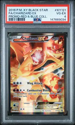 2016 POKEMON XY BLACK STAR PROMO #XY121 FULL ART/CHARIZARD EX PSA 4 - Image 1
