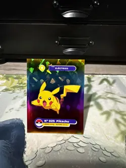 Pokemon TCG Rainbow Foil Pikachu #025 Full house sticker - Image 1