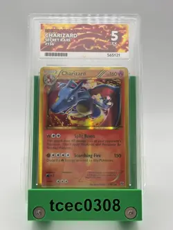 Charizard 136/135 - Plasma Storm Secret Rare Black & White Ace Graded 5 Pokemon - Image 1