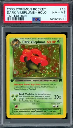 PSA 8 Pokemon 1st Edition Team Rocket Dark Vileplume Holo #13 - Image 1