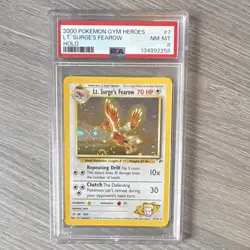 Pokemon Lt. Surge's Fearow 7/132 Gym Heroes Holo Rare PSA 8 English - Image 1