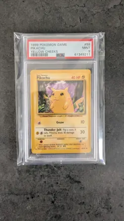 PSA 9 MINT 1999 BASE SET POKEMON PIKACHU YELLOW CHEEKS 58/102 #58 GRADED - Image 3