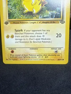 1999 Pokemon Pikachu 60/64 Jungle 1st Edition Never Played - Image 4
