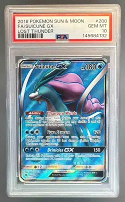 2018 Pokemon Sun & Moon Lost Thunder 200 Suicune GX PSA 10 145684132 - Image 1