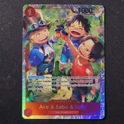 One Piece CCG- Ace & Sabo & Luffy - Carrying On His Will (OP13) SR NM OP13-007 - Image 1