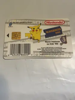 Pokemon Bulbusaur Snap Station Vintage Blockbuster Video Chip Card 1999 Unused - Image 2