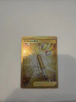 Pokemon Card Ordinary Rod 215/202 Secret Rare Gold Sword & Shield 065💎NM💎 - Image 1