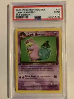 PSA 9 MINT Dark Slowbro 29/82 1st Edition Team Rocket Set Rare Pokemon Card - Image 1