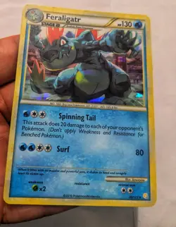 Pokemon Card Feraligatr 20/123 2010 HeartGold SoulSilver Cracked Ice Holo LP - Image 3