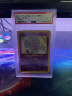 Pokemon 2001 Southern Islands Mew 1/18 Reverse Holo Swirl Card - Image 1