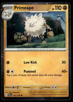SV02: Paldea Evolved #107/193 Primeape Pokemon Card - Image 1
