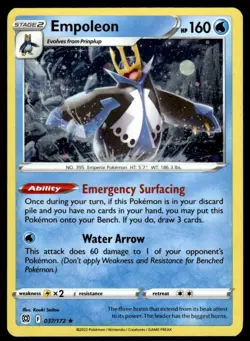 SWSH09: Brilliant Stars #037/172 Empoleon Pokemon Card Holo - Image 1