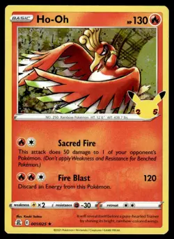 Celebrations #001/025 Ho-Oh Pokemon Card Holo - Image 1