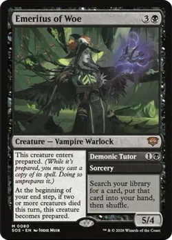 ** Emeritus of Woe ** NM MTG Secrets of Strixhaven Demonic Tutor Mythic Vampire - Image 1