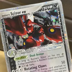 Pokemon Rockets Scizor Ex 101/109 Ex Team Rocket Returns Holo DAMAGED ink Rare - Image 2