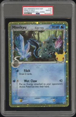 MIMIKYU HOLO PSA 10 2021 POKEMON SWSH BSP #SWSH136 CELEBRATIONS JUMBO 133 - Image 1