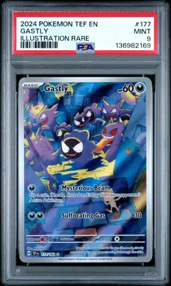 2024 POKEMON TEF EN-TEMPORAL FORCES ILLUSTRATION RARE #177 GASTLY PSA 9 - Image 1