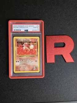 2000 Pokemon Gym Heroes Blaine's Growlithe #62 PSA 10 GEM MINT - Image 1