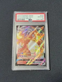 2020 Pokemon SWSH FA/Charizard Vmax Darkness Ablaze #020 PSA 10 - Image 1