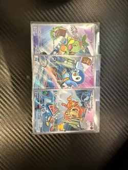 Pokemon TCG Chimchar Turtwig Piplup First Partner Illustration Sinnoh Promos NM - Image 1