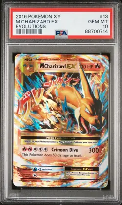 PSA 10 Gem Mint 2016 POKEMON XY EVOLUTIONS #13 M CHARIZARD EX - Image 1