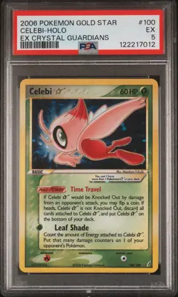 2006 POKEMON EX CRYSTAL GUARDIANS GOLD STAR #100 CELEBI-HOLO PSA 5 - Image 1
