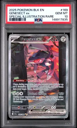 2025 POKEMON BLK EN-BLACK BOLT SPECIAL ILLUSTRATION RARE #169 GENESECT EX PSA 10 - Image 1