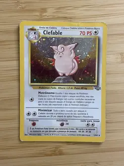 Pokemon CCG- Clefable 1/64- Jungle- Rare- Holo- Portuguese- MP - Image 1