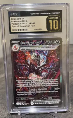 CGC 10 PRISTINE Charizard EX 234/091 Special Illustration SIR Paldean Pokemon - Image 1