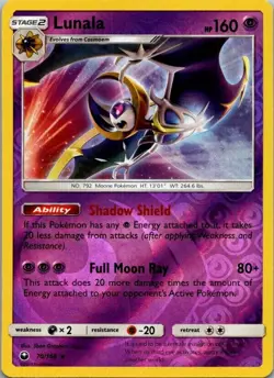 Pokemon - Lunala - Reverse Holo Rare - 70/168 - Celestial Storm - NM/M - Image 1