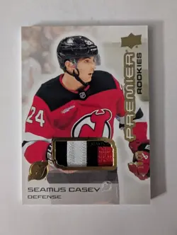 2024 UPPER DECK PREMIER #136 SEAMUS CASEY MEMORABILIA GOLD PATCH ROOKIE RC /49 - Image 1