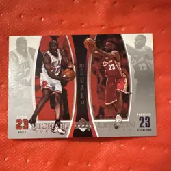 Upper Deck 2005-06 Dual Michael Jordan LeBron James #LJMJ6 Bulls Cavaliers - Image 1