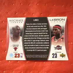 Upper Deck 2005-06 Dual Michael Jordan LeBron James #LJMJ6 Bulls Cavaliers - Image 2