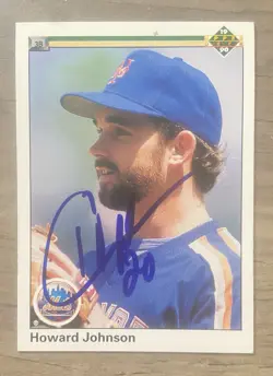 1990 Upper Deck - #263 Howard Johnson Signed New York Mets Card Auto - Image 1