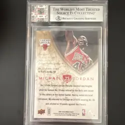 2009-10 Upper Deck Jordan Legacy Michael Jordan #37 Bulls Jersey Fusion BGS 9 - Image 2