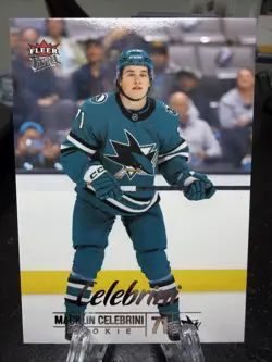 2024 Upper Deck Fleer Ultra Rookies Silver Foil Macklin Celebrini #212 Rookie RC - Image 1