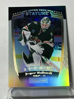 2024-25 Upper Deck Stature Jesper Wallstedt Rookie RC #/999 Wild - Image 2