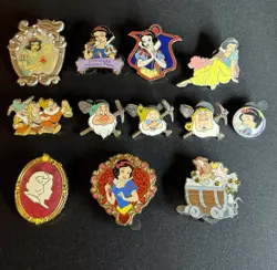 Disney Snow White & 7 Dwarfs Trading Pin Lot (12). Including Hidden Pins - Image 1
