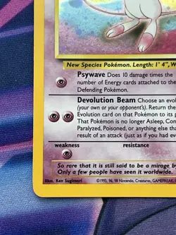 💥 Mew w/ Swirl 2000 Pokemon Promo Holo Foil Black Star Rare Vintage Card No # 9 - Image 4