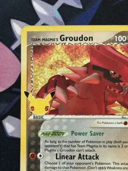 Team Magma's Groudon 9 Celebrations: Classic Collection Stamped Pokemon Card NM - Image 2