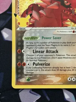 Team Magma's Groudon 9 Celebrations: Classic Collection Stamped Pokemon Card NM - Image 5