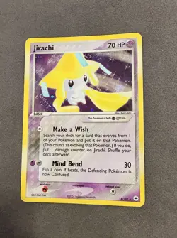 2004 Pokemon Ex Hidden Legends Jirachi Holo Rare Card 8/101 - Image 1