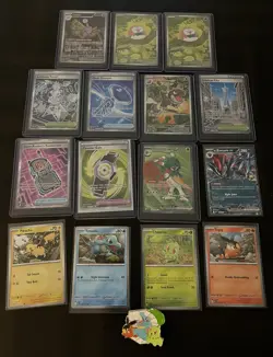Pokemon Card Lot IR Cards Rowlet x2 Tyrunt Dustox + Trainers Promo Pin - Image 1