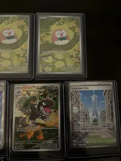 Pokemon Card Lot IR Cards Rowlet x2 Tyrunt Dustox + Trainers Promo Pin - Image 3